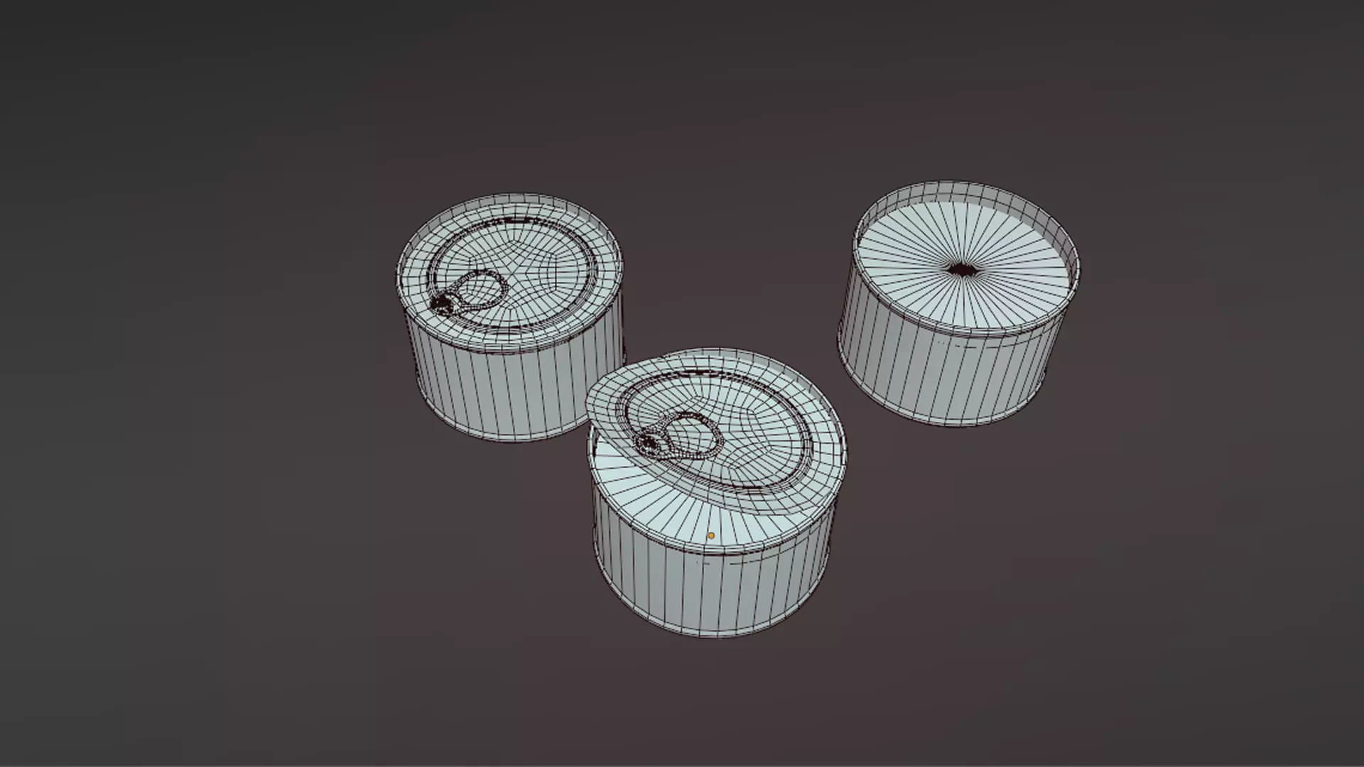 Old canned food set Low-poly 3D model_6