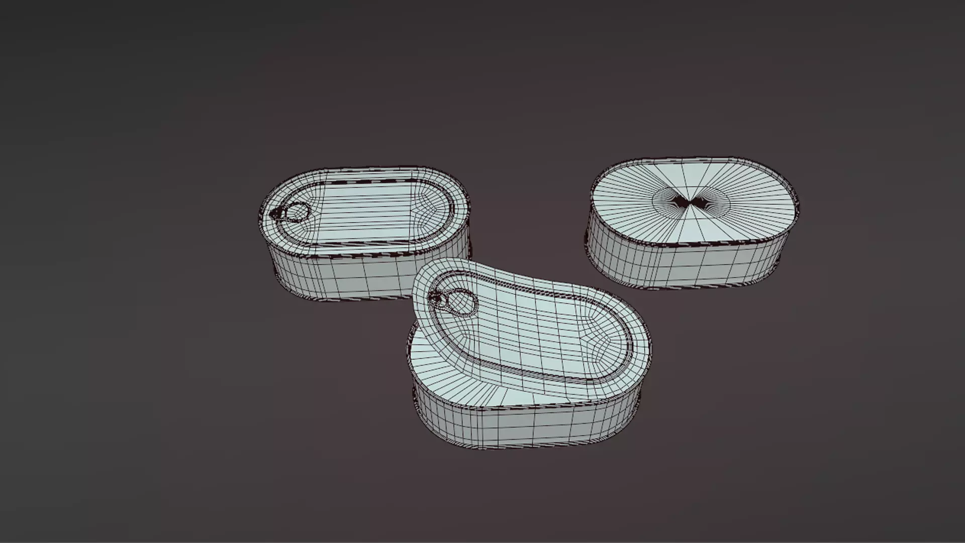Old canned food set Low-poly 3D model_7