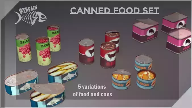 Old canned food set
