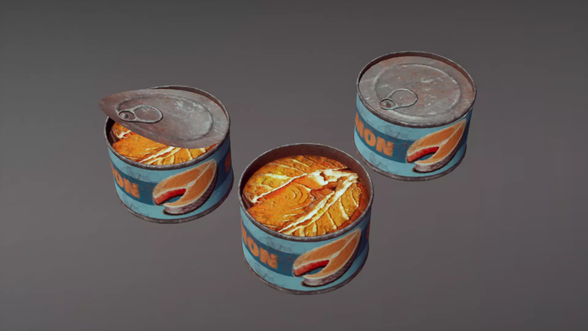 Old canned food set Low-poly 3D model_4
