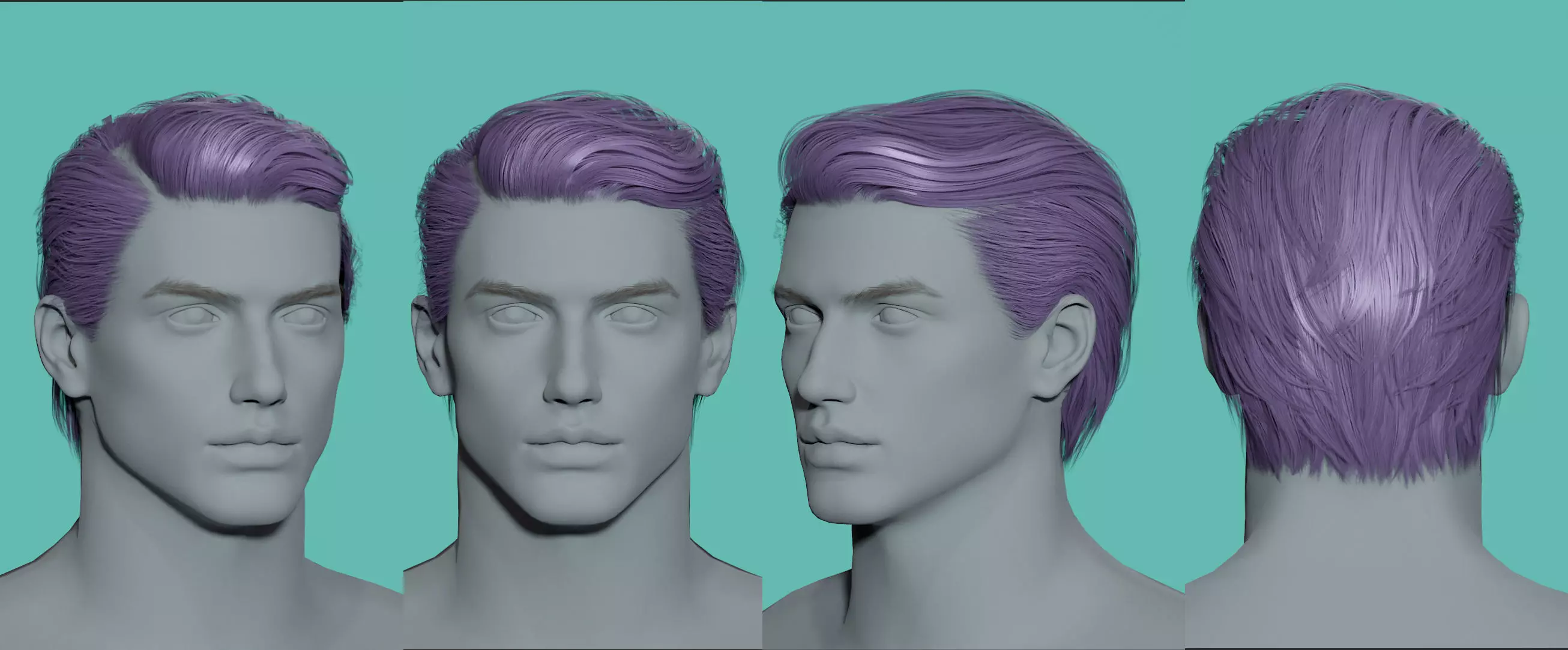 FREE Real-time Hairstyles for man Free low-poly 3D model