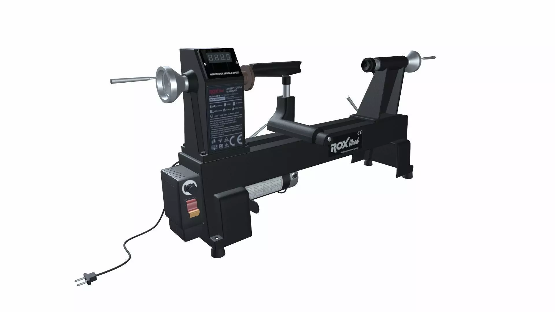 Lathe Machine - Rox Wood 0179 3D model_3