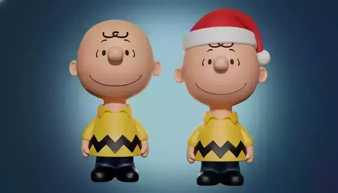 Charlie Brown 3D Print - Regular and Christmas 3D print model