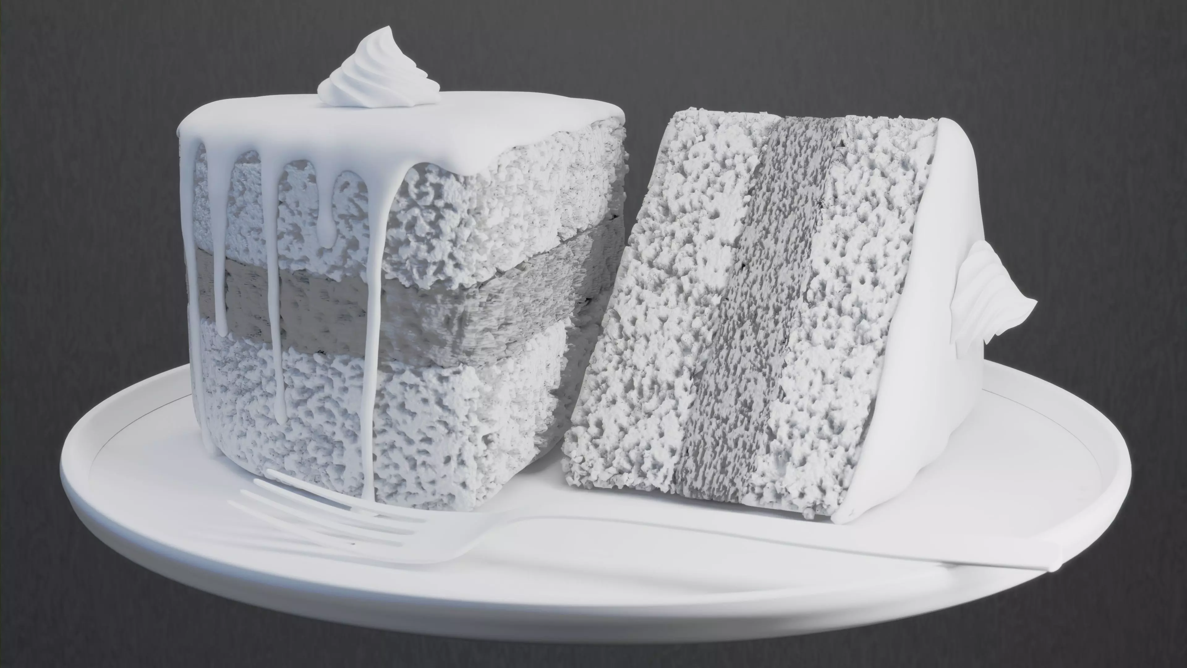 Chocolate Cake Low-poly 3D model_1