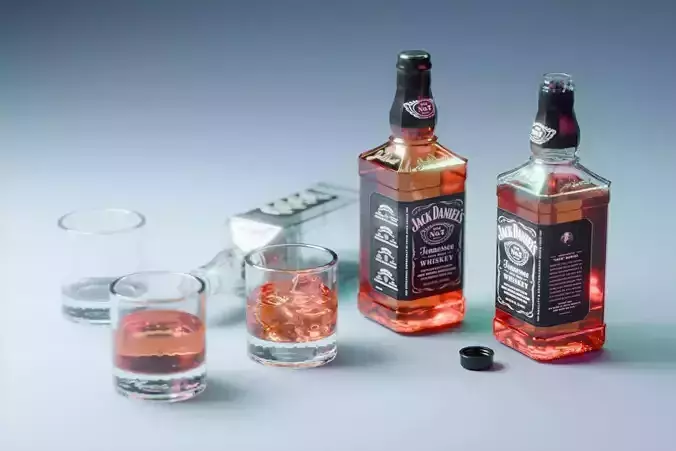 Whiskey Bottles and Glasses