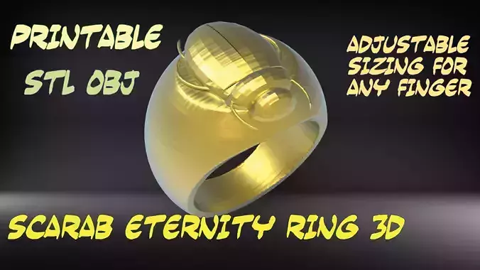 Egyptian Scarab of Eternity Ring 