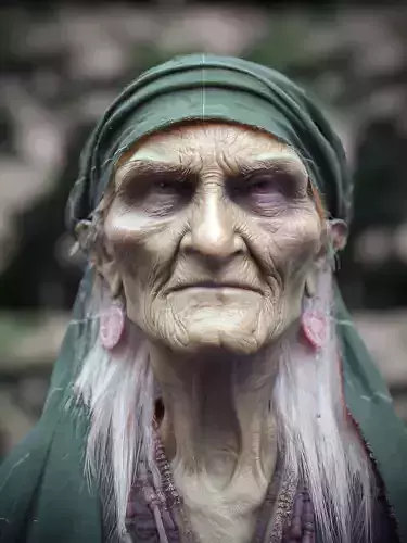 Aged sorceress Head-3D-Sculpt