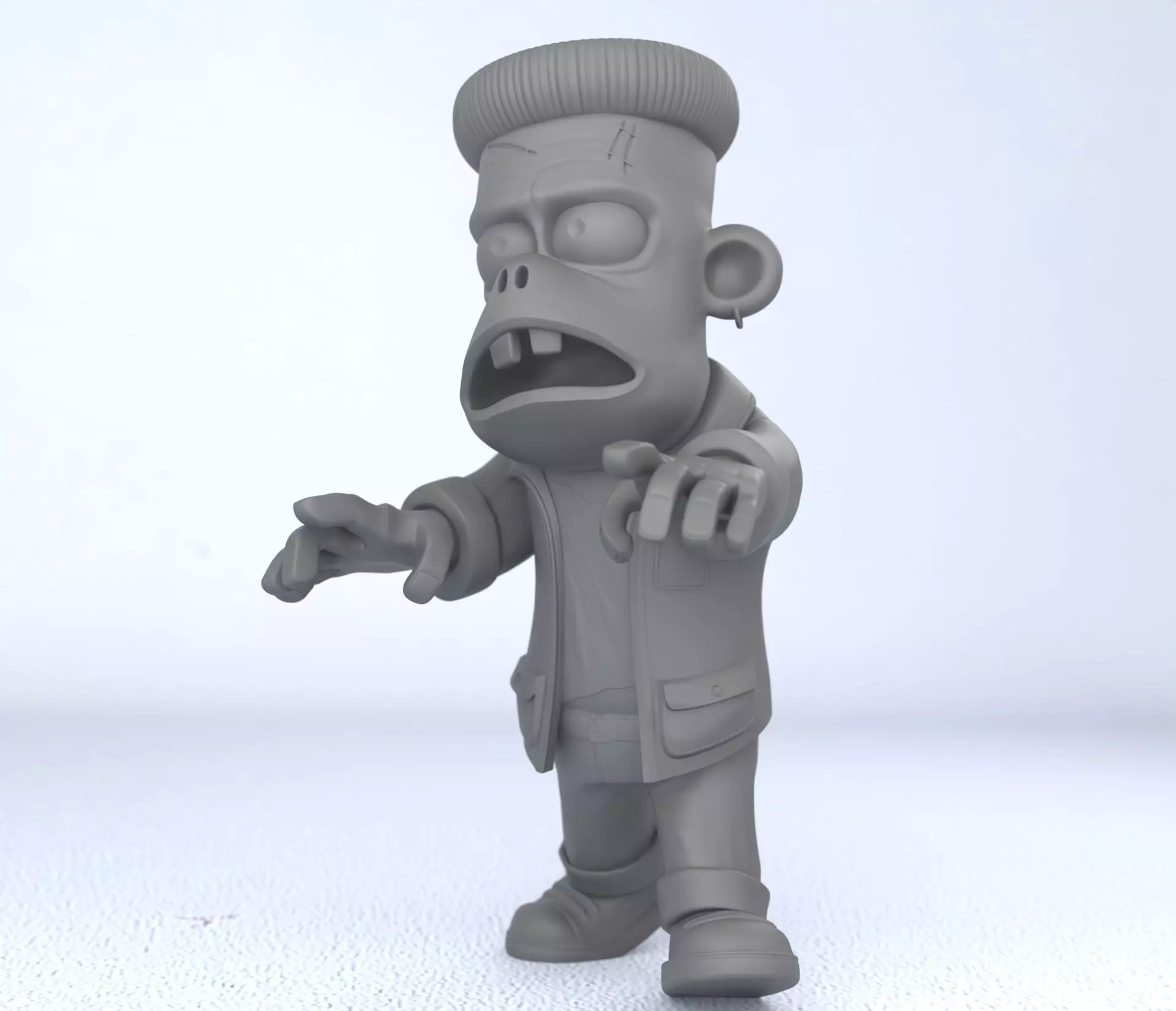 Cartoon Zombie 3D print model