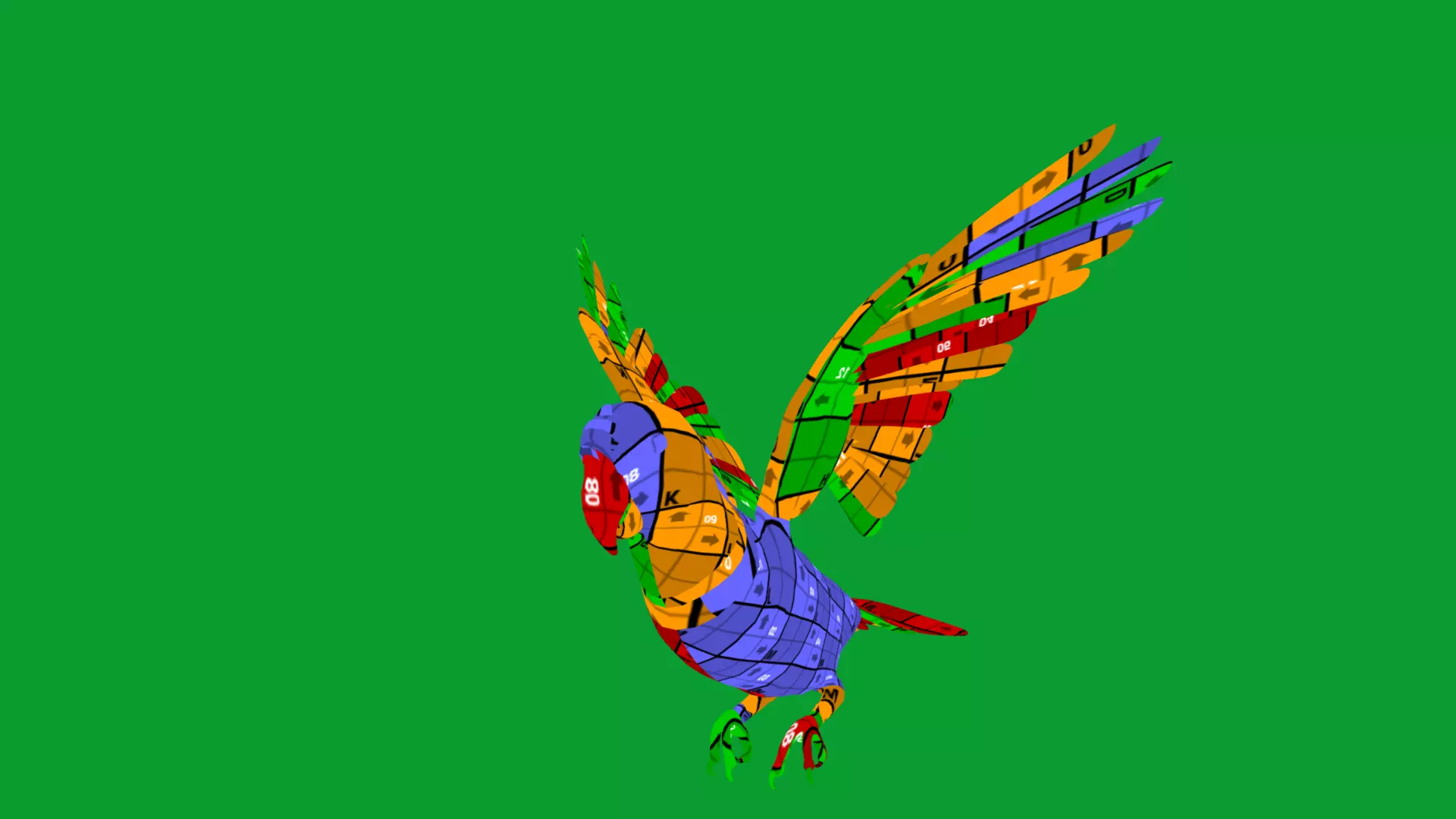 Yellow Crowned Amazon Parrot Bird Low-poly 3D model_29