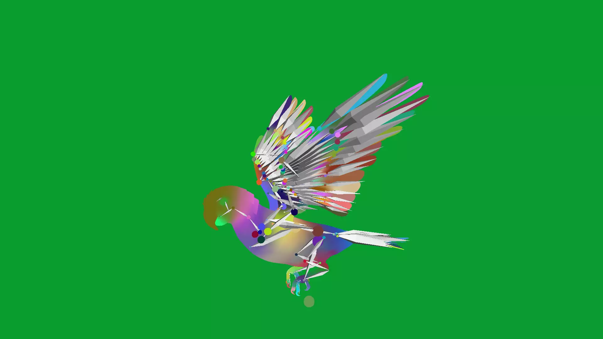 Yellow Crowned Amazon Parrot Bird Low-poly 3D model_26