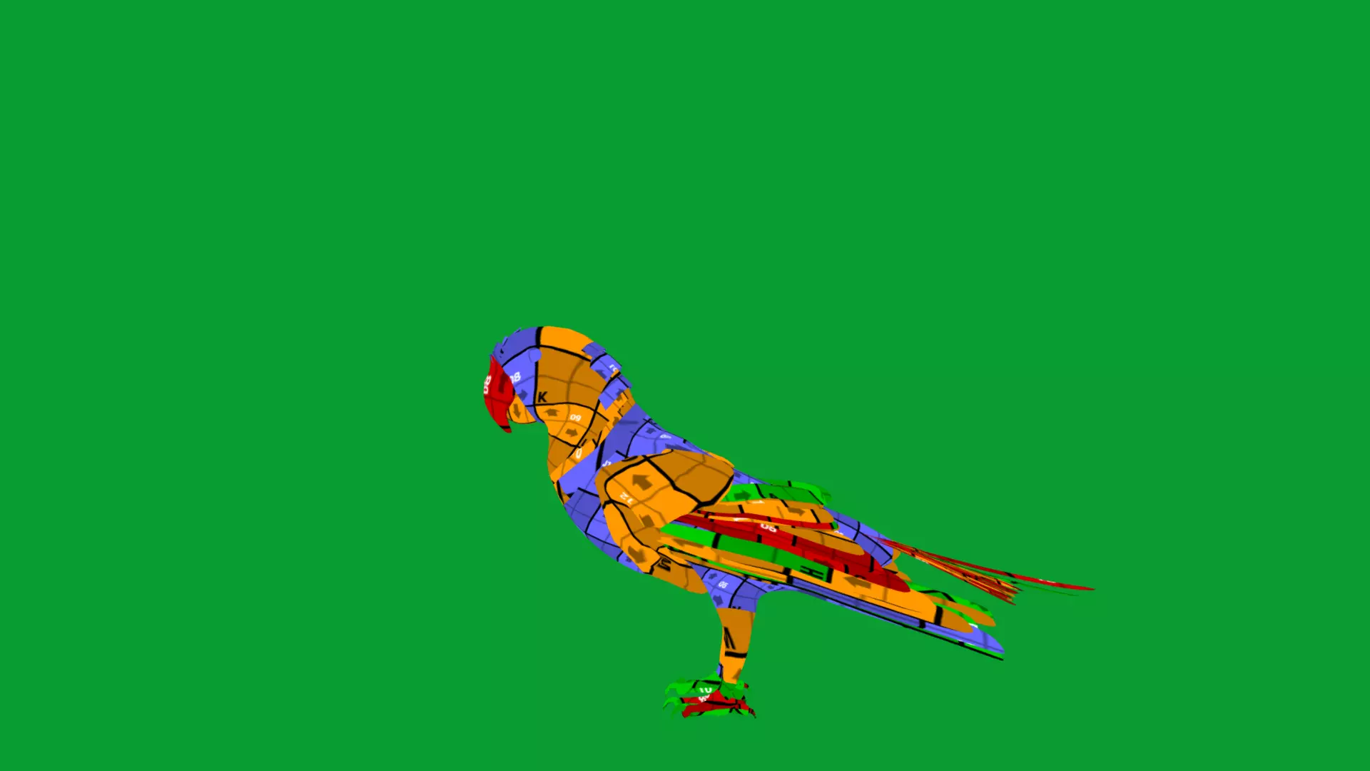 Yellow Crowned Amazon Parrot Bird Low-poly 3D model_31