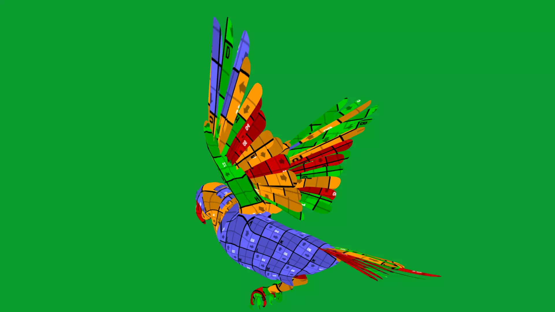 Yellow Crowned Amazon Parrot Bird Low-poly 3D model_44