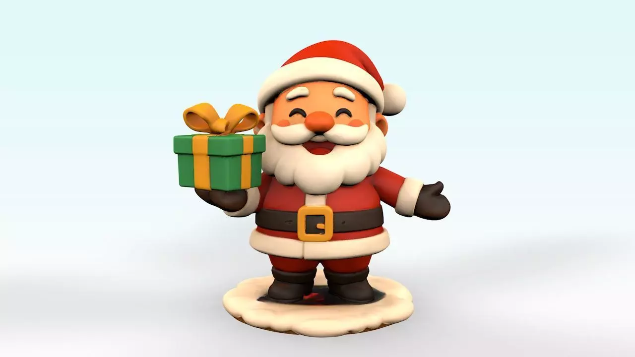 Cute Stylized Santa Claus - Low Poly Christmas 3D Model Low-poly 3D model_1