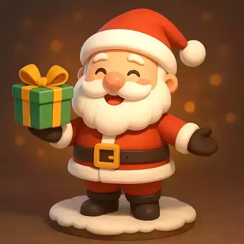 Cute Stylized Santa Claus - Low Poly Christmas 3D Model Low-poly 3D model