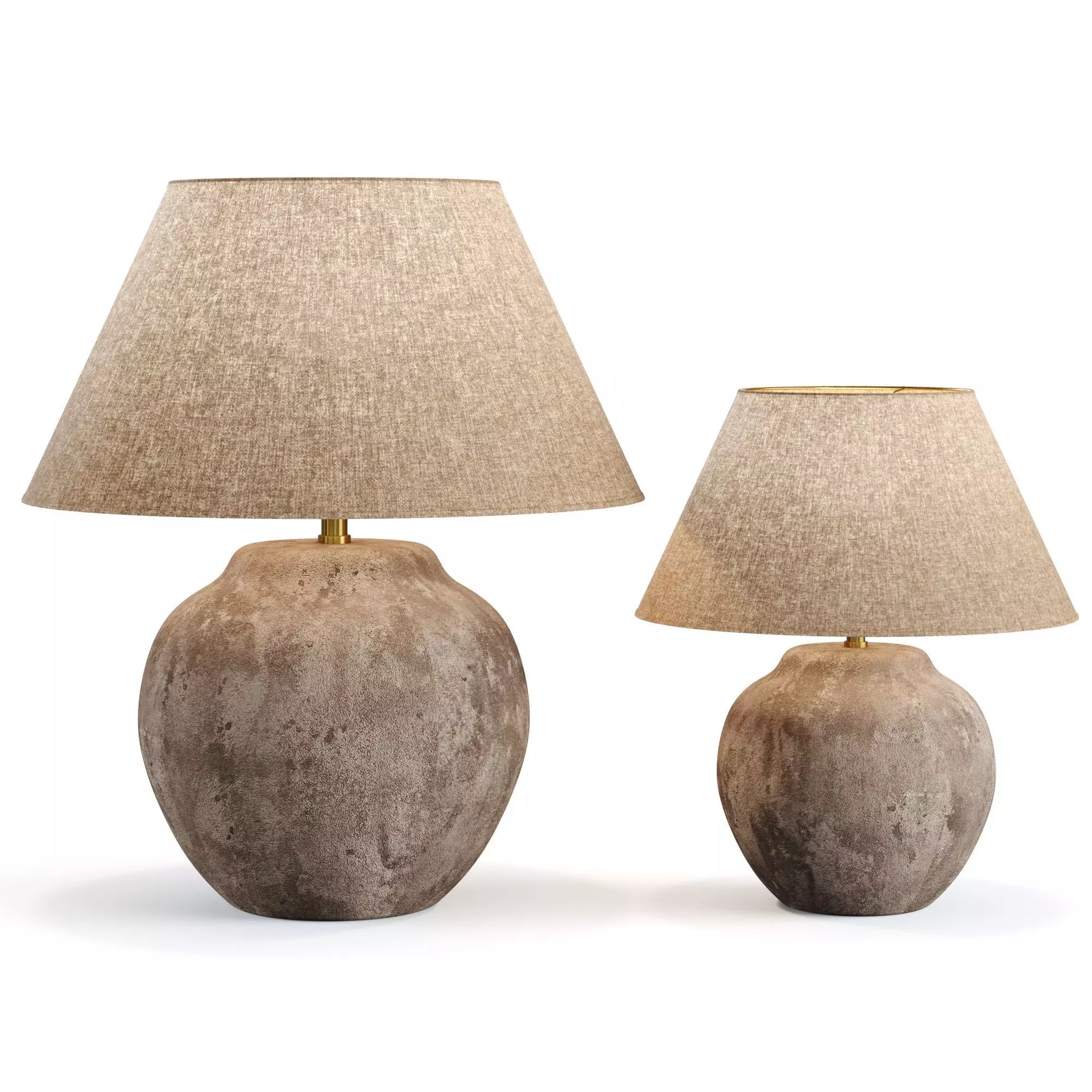 Aged Ceramic Table Lamp 3D model_1