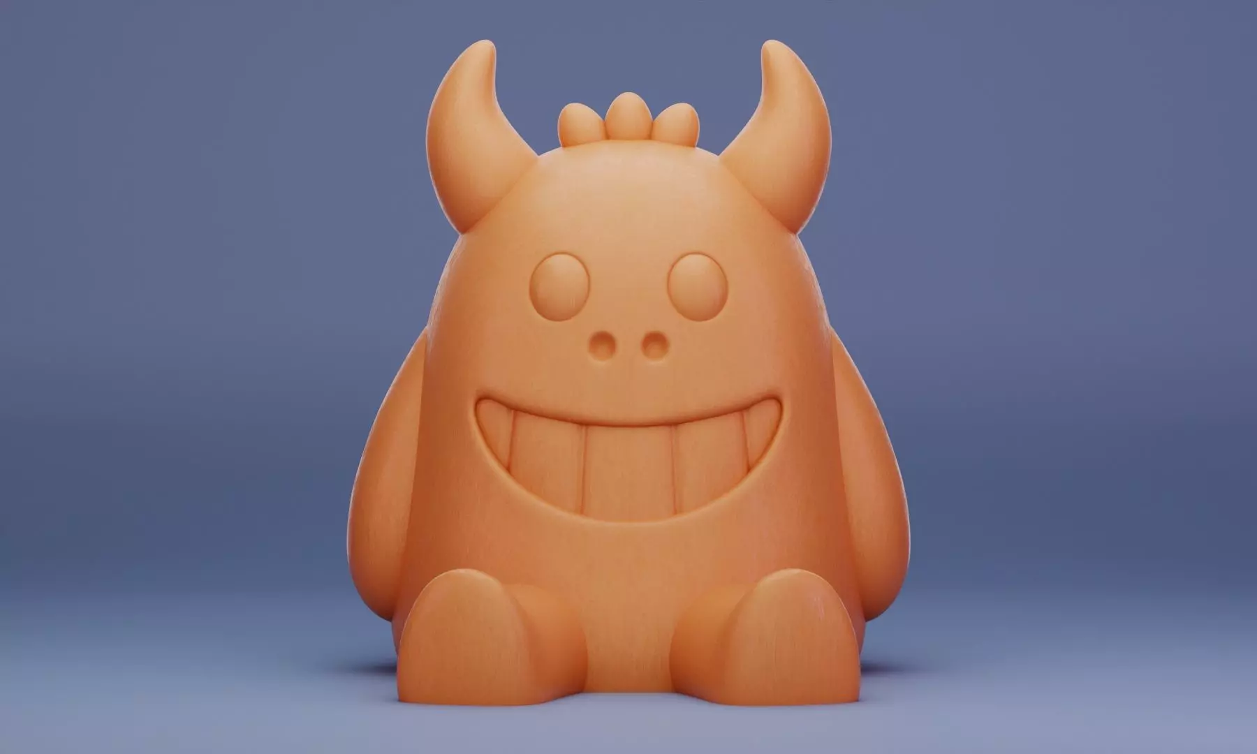 Horned Monster 3D Printable Model 3D print model_1