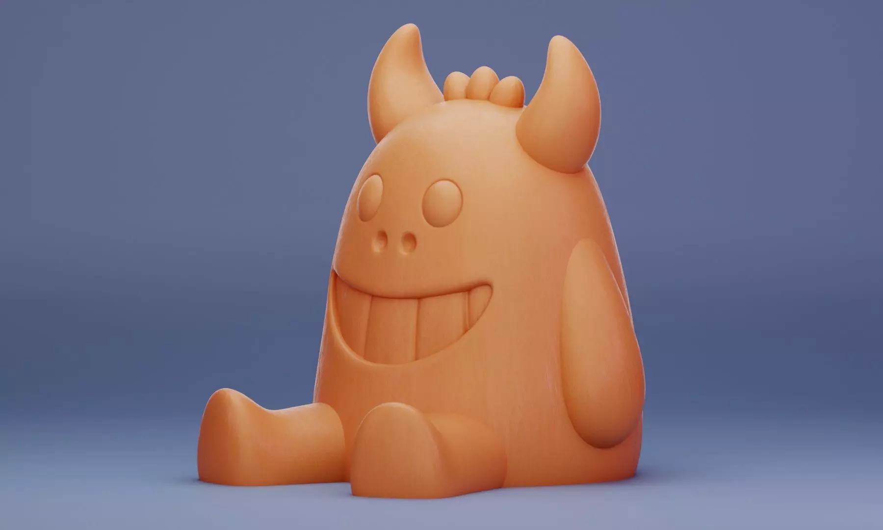 Horned Monster 3D Printable Model 3D print model_2