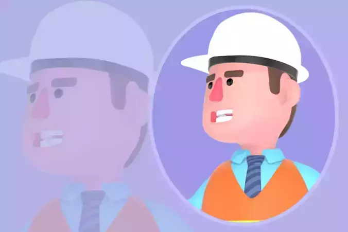 3D Cartoon Male Architect Character - Angry with Cash