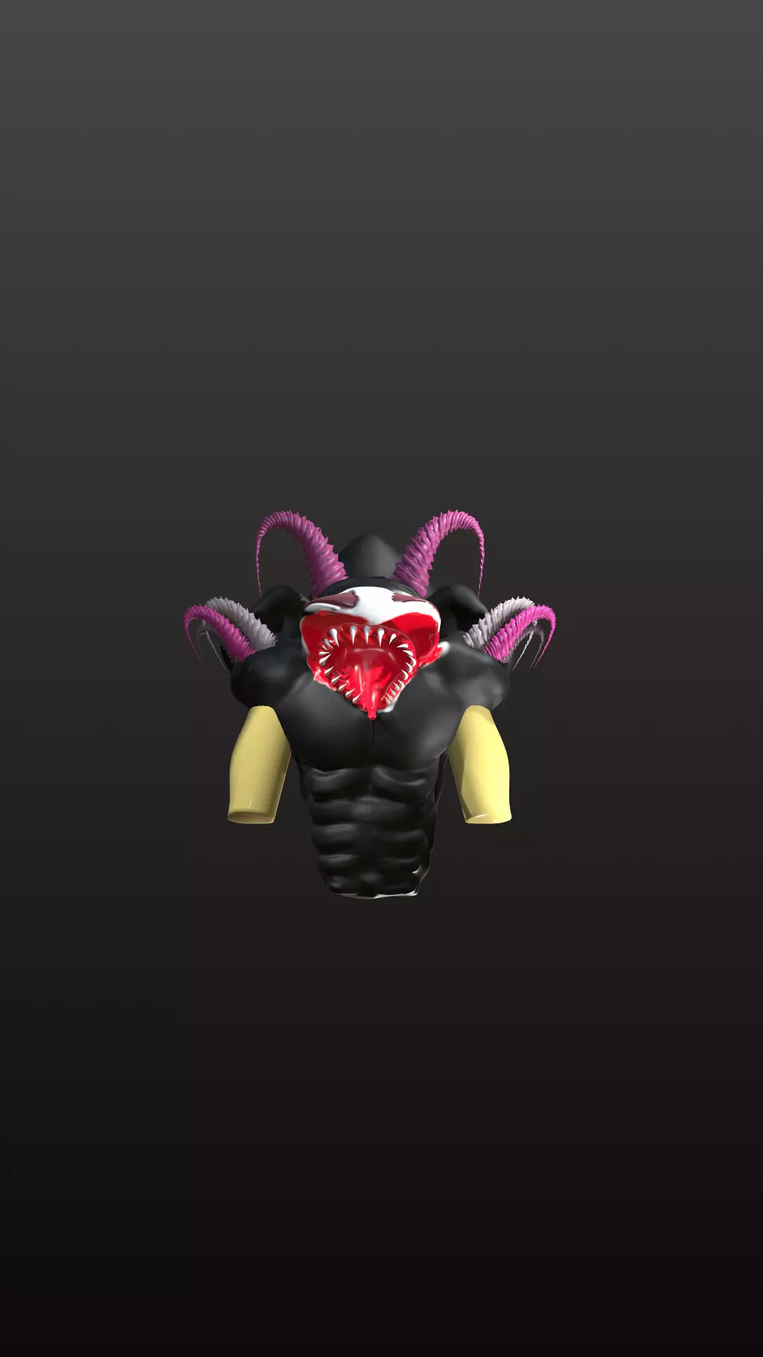 Dark Alien Demon Bust - Stylized Creature 3D Model Low-poly 3D model_0