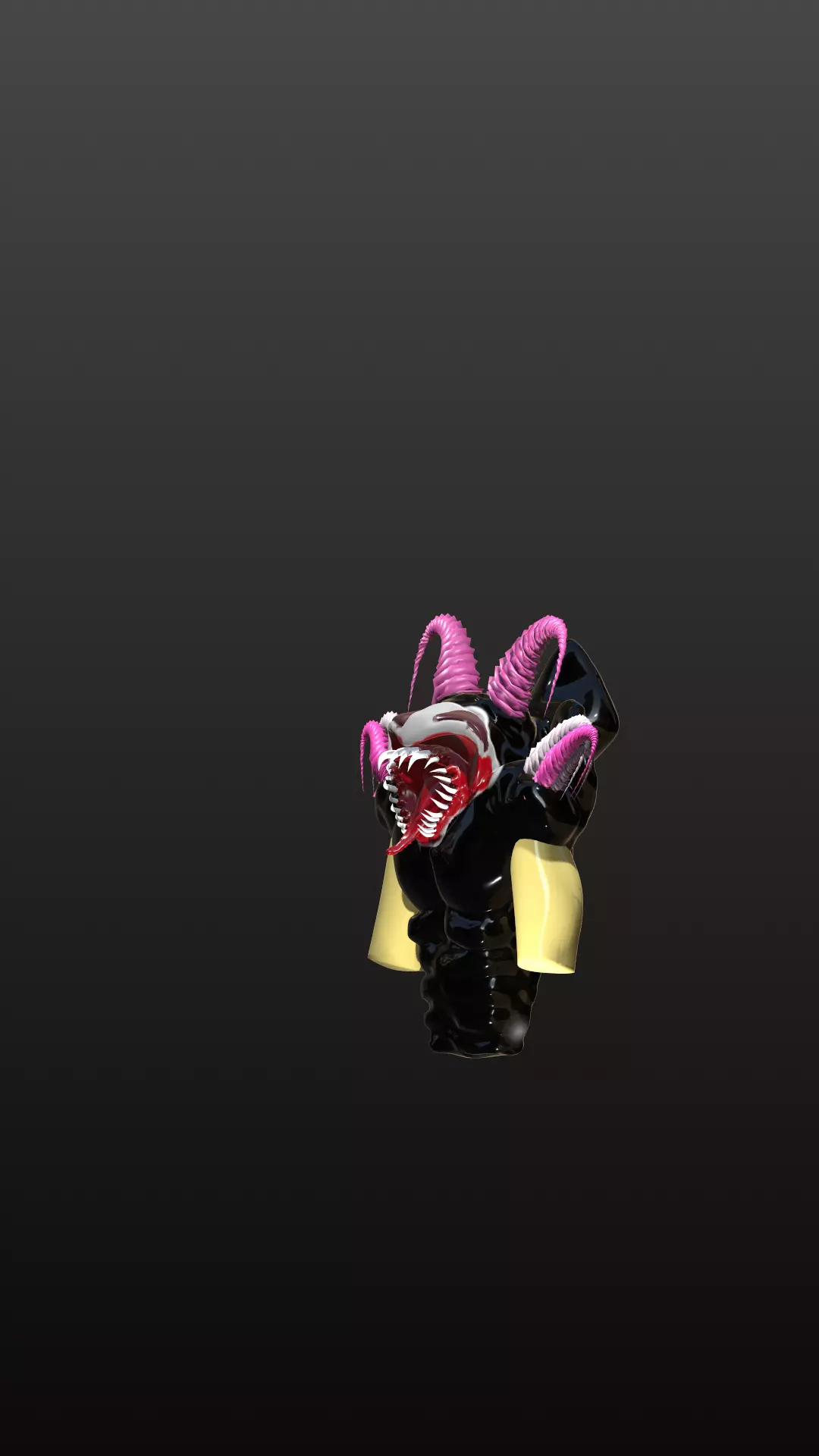 Dark Alien Demon Bust - Stylized Creature 3D Model Low-poly 3D model_1