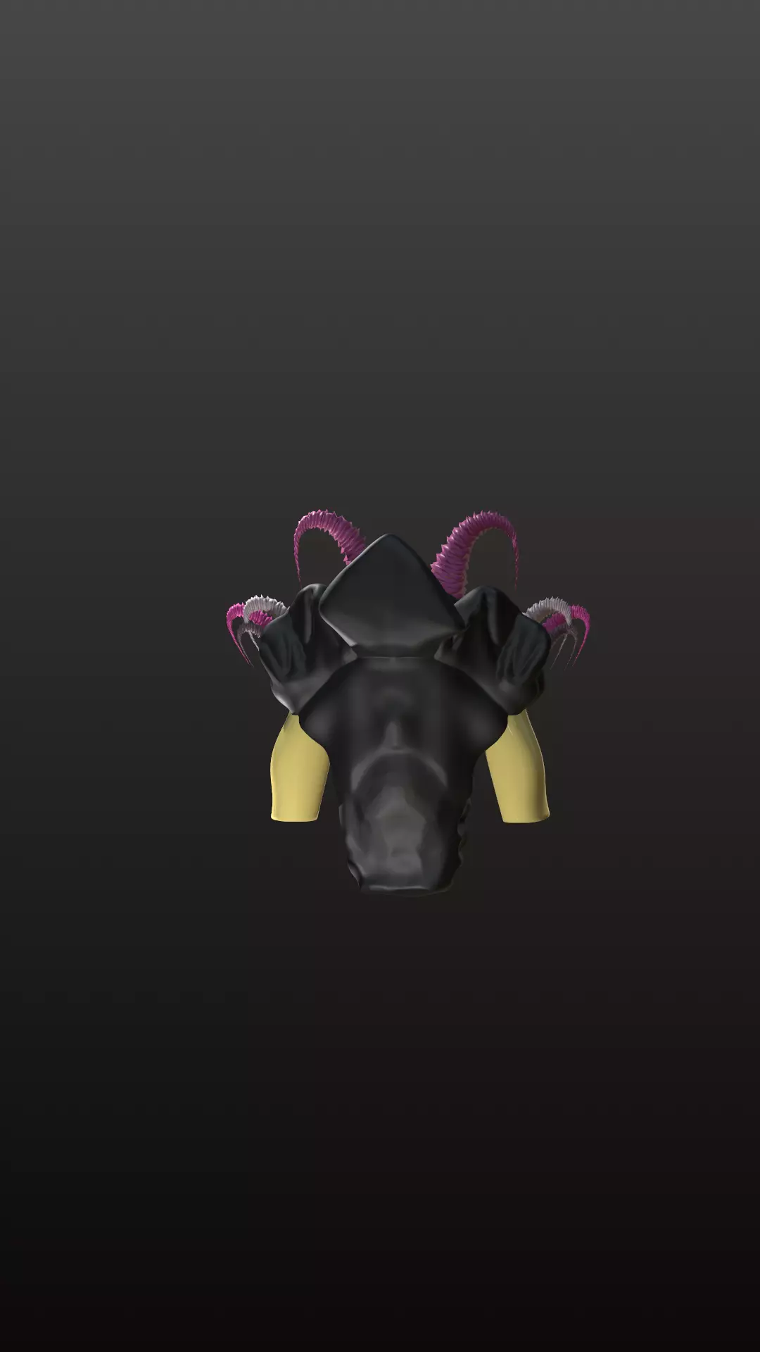 Dark Alien Demon Bust - Stylized Creature 3D Model Low-poly 3D model_2