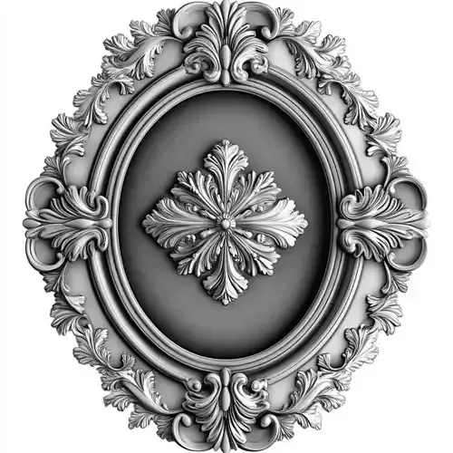 Baroque Oval Ceiling Medallion Relief