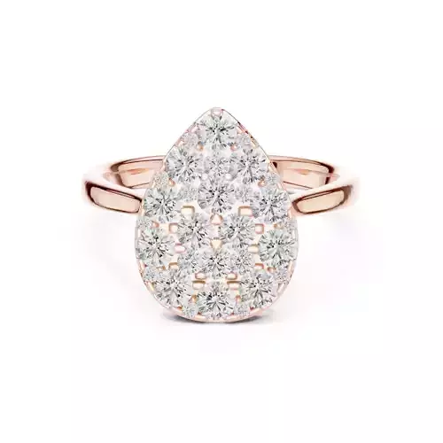 Pear Shape Round Diamond Engagement Ring ALL SIZES STL Video