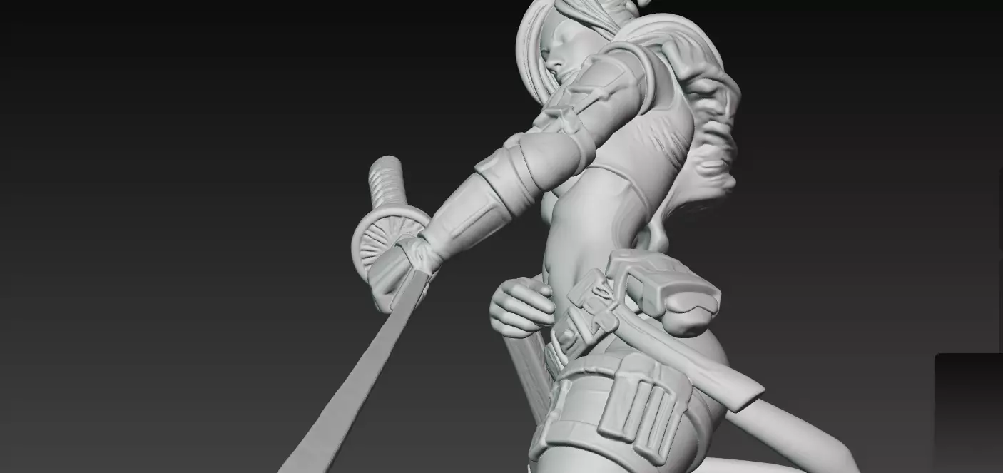 Kunoichi Warrior with Greatsword 3D print model_2