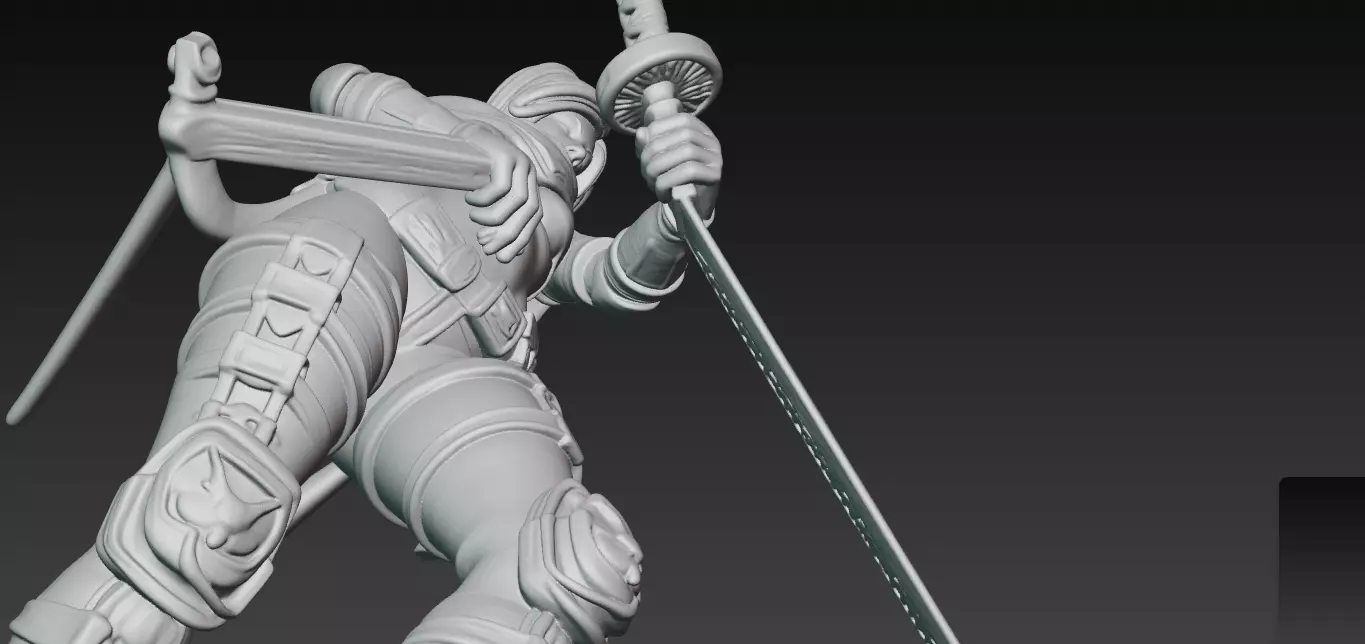 Kunoichi Warrior with Greatsword 3D print model_3