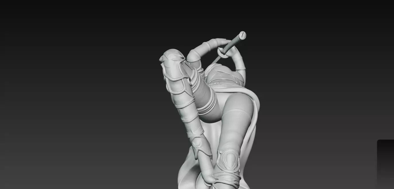 Kunoichi Warrior with Greatsword 3D print model_5
