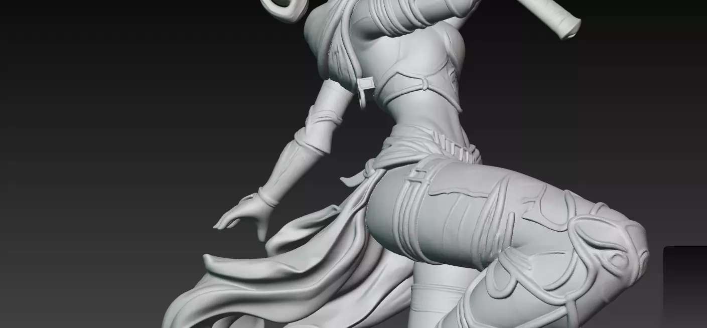Kunoichi Warrior with Greatsword 3D print model_2