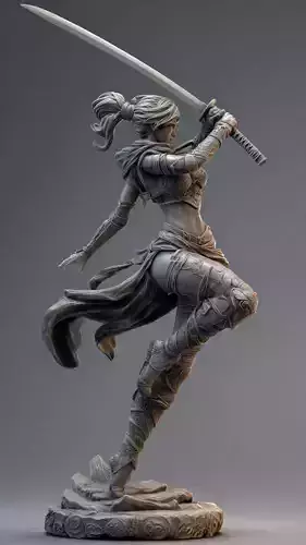 Kunoichi Warrior with Greatsword