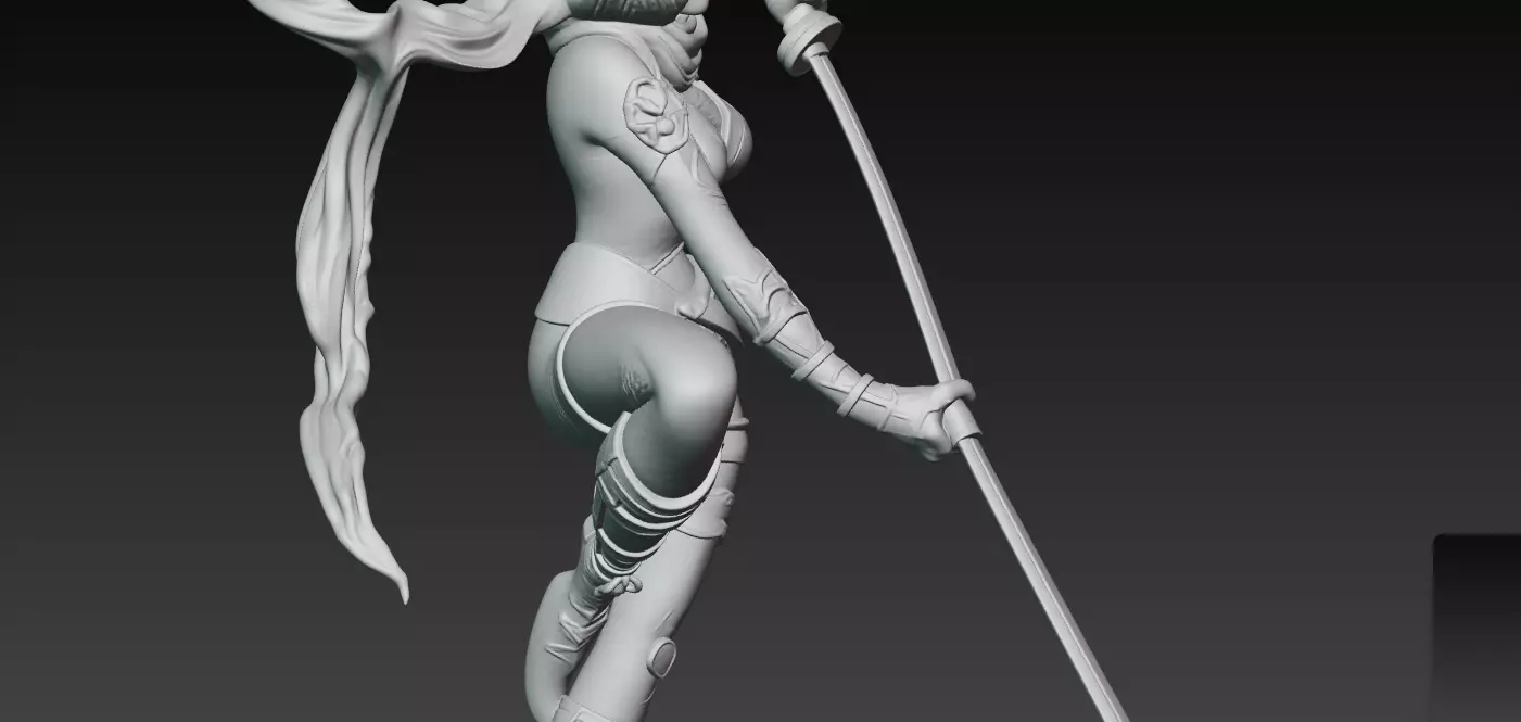 Kunoichi Warrior with Greatsword 3D print model_7