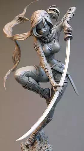 Kunoichi Warrior with Greatsword