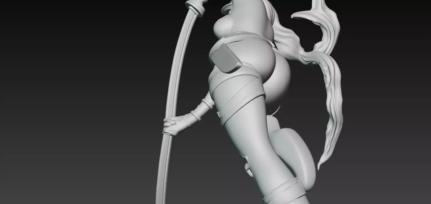 Kunoichi Warrior with Greatsword 3D print model_6