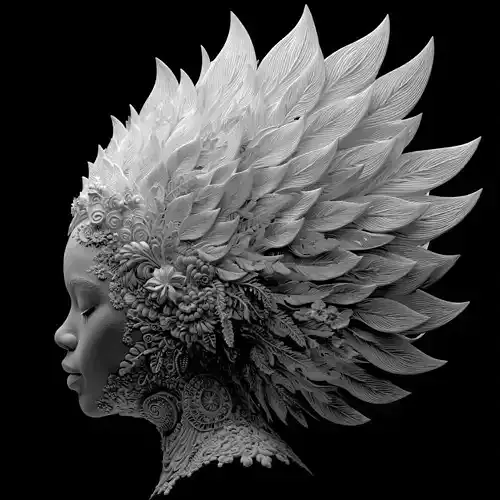 Modern floral woman Sculpture