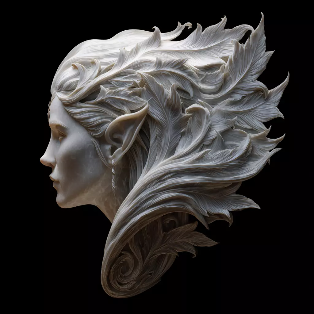 Fantasy Leaf Elf Sculpture 3D print model