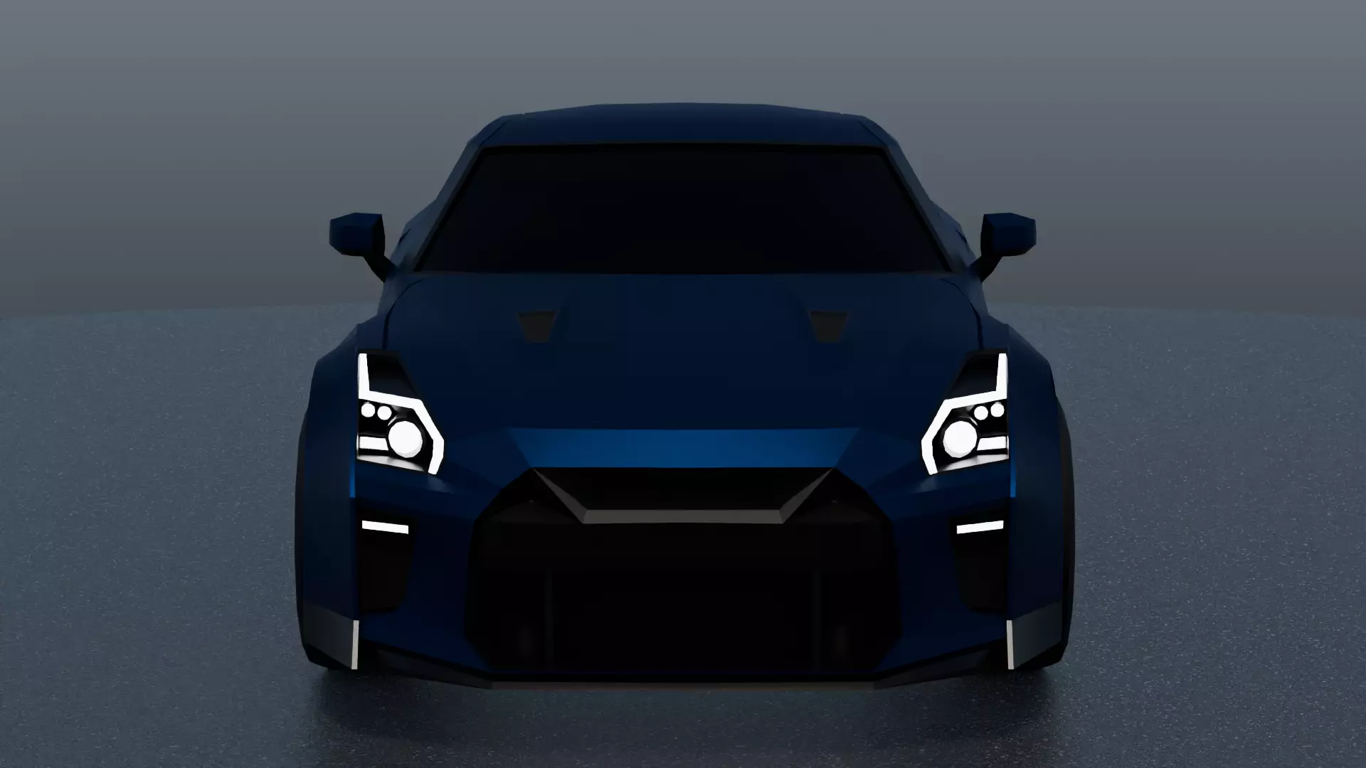 Nissan GT-R 3d low-poly Model Low-poly 3D model_3