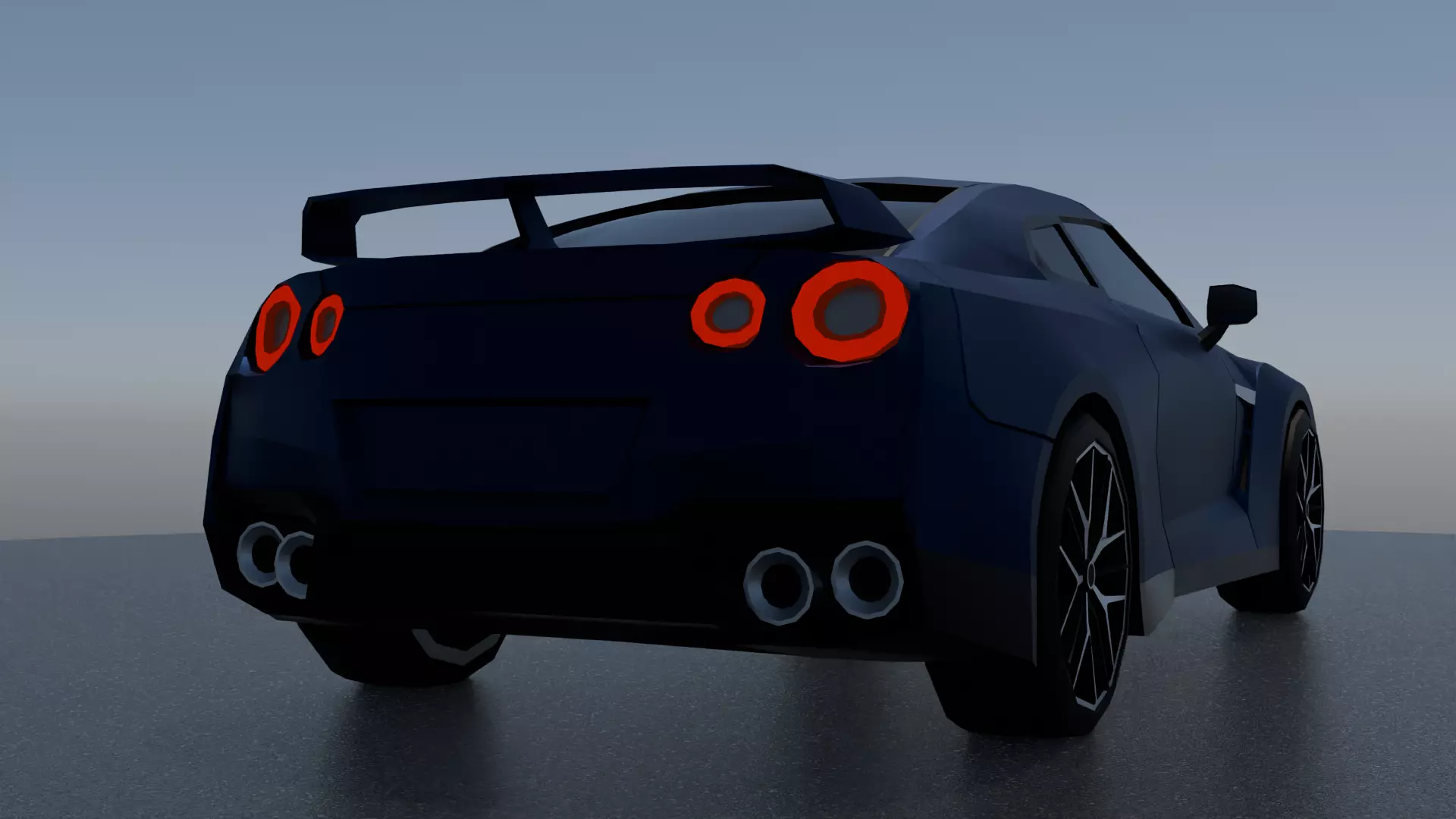 Nissan GT-R 3d low-poly Model Low-poly 3D model_2