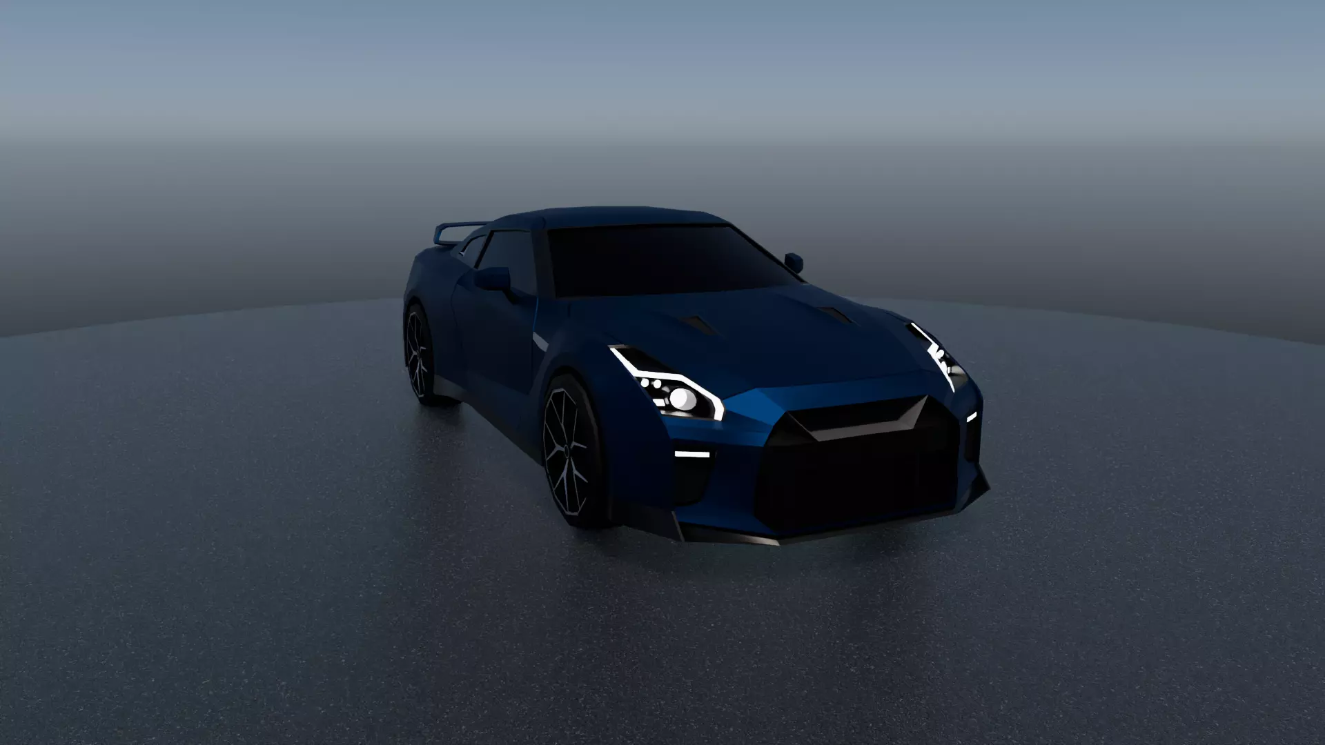 Nissan GT-R 3d low-poly Model Low-poly 3D model_0