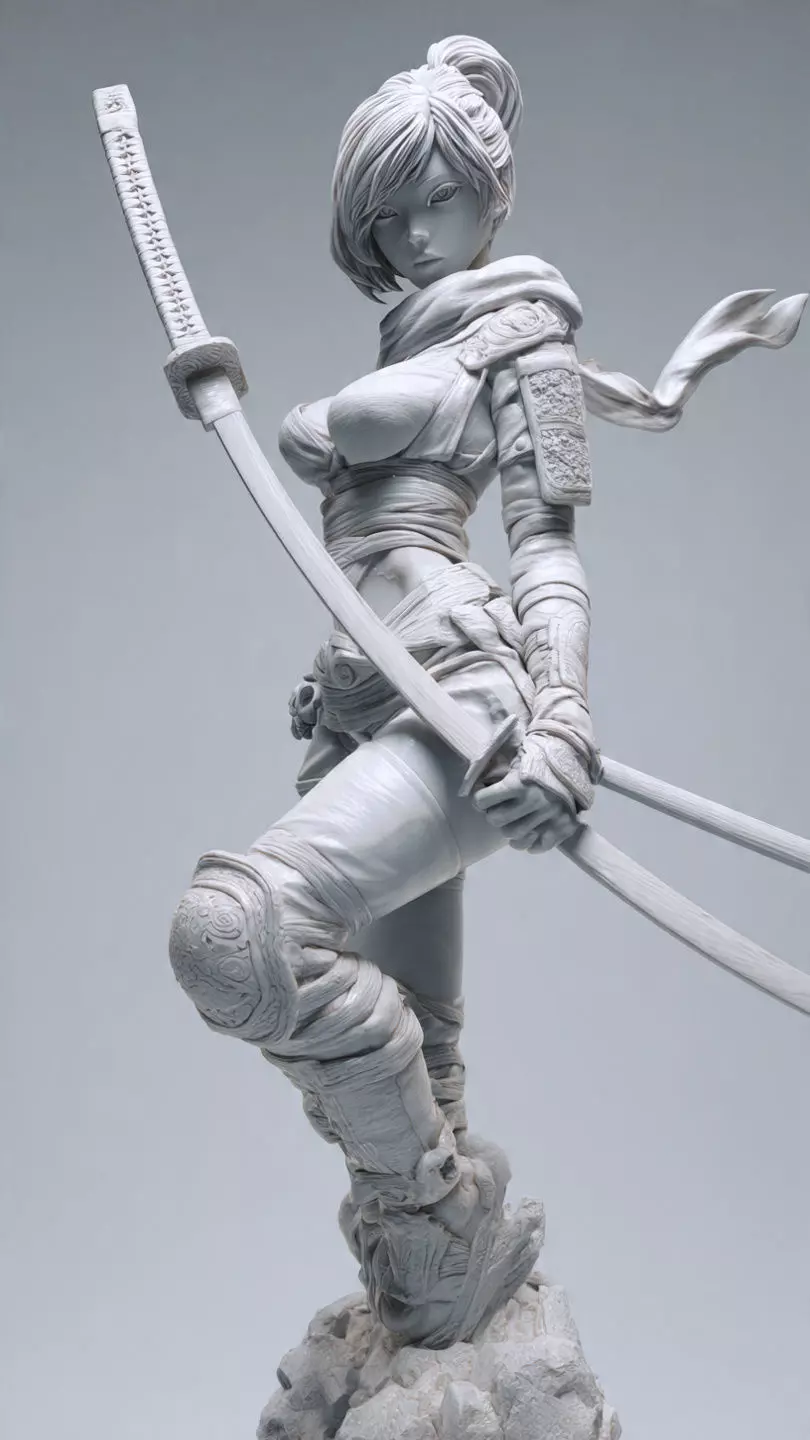 Kunoichi Warrior with Greatsword 3D print model