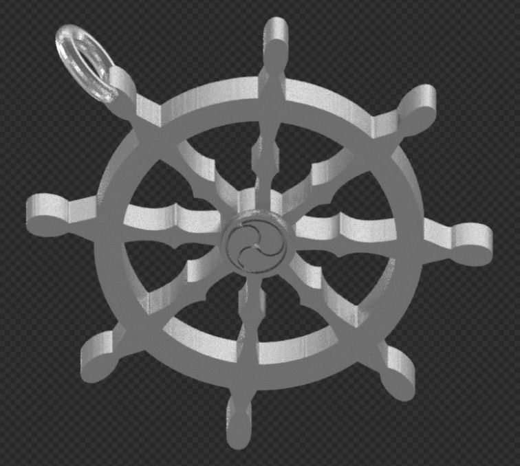 Dharmachakra Pendant 3D print model_1