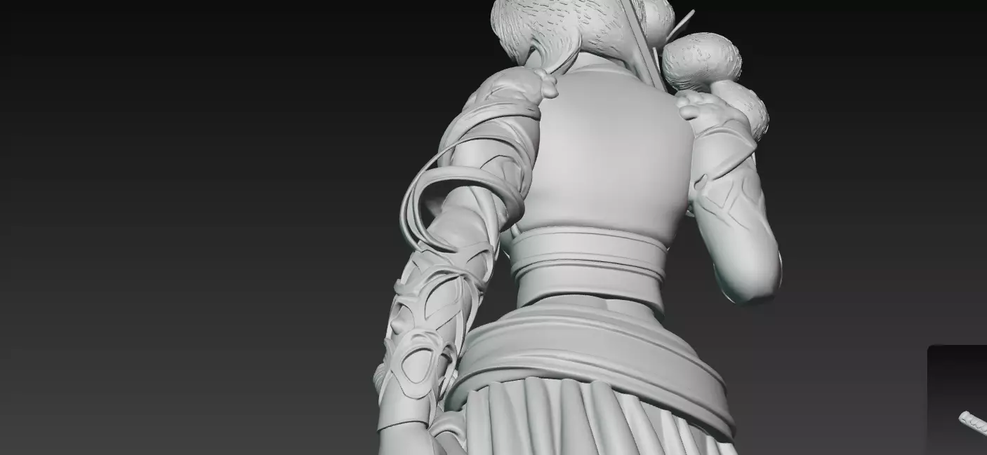 Kunoichi Warrior with Greatsword 3D print model_3