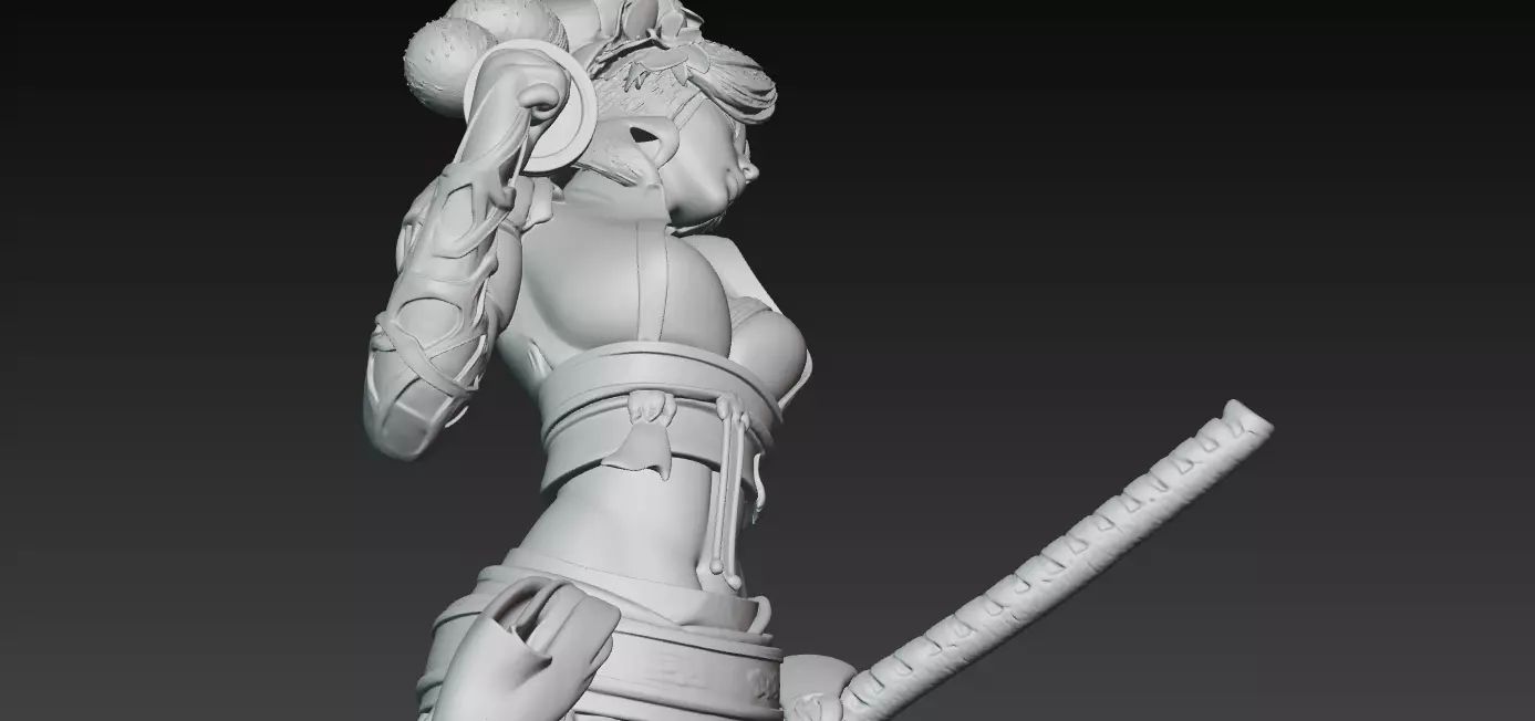 Kunoichi Warrior with Greatsword 3D print model_4