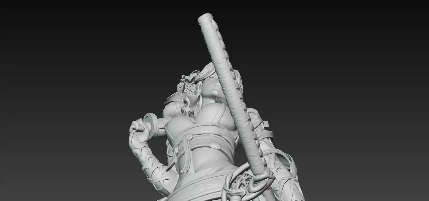 Kunoichi Warrior with Greatsword 3D print model_5