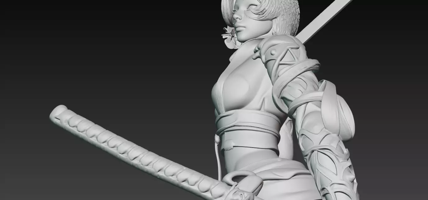 Kunoichi Warrior with Greatsword 3D print model_2