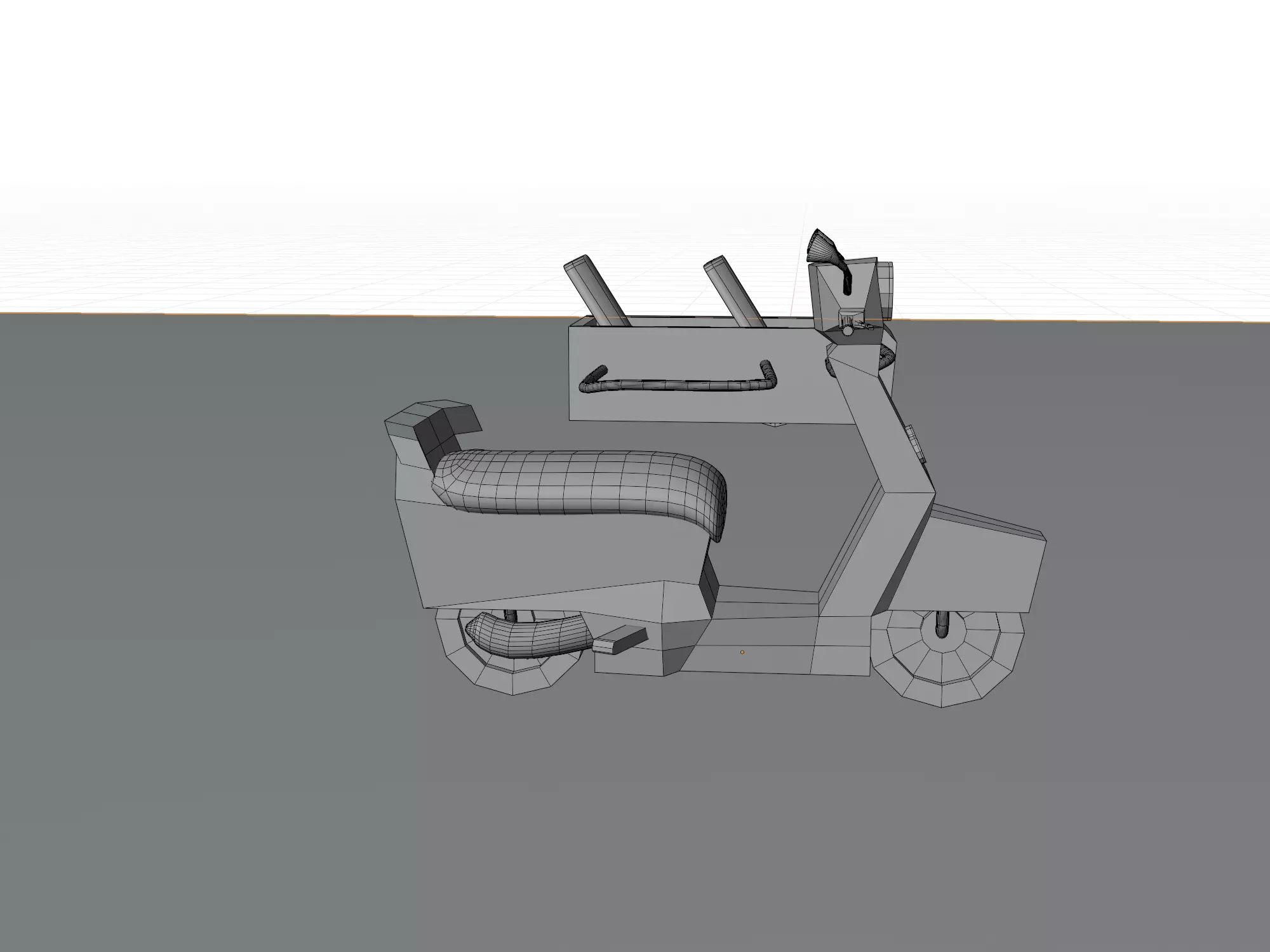  Low Poly  motorcycle with Sidecar  Low-poly 3D model_29