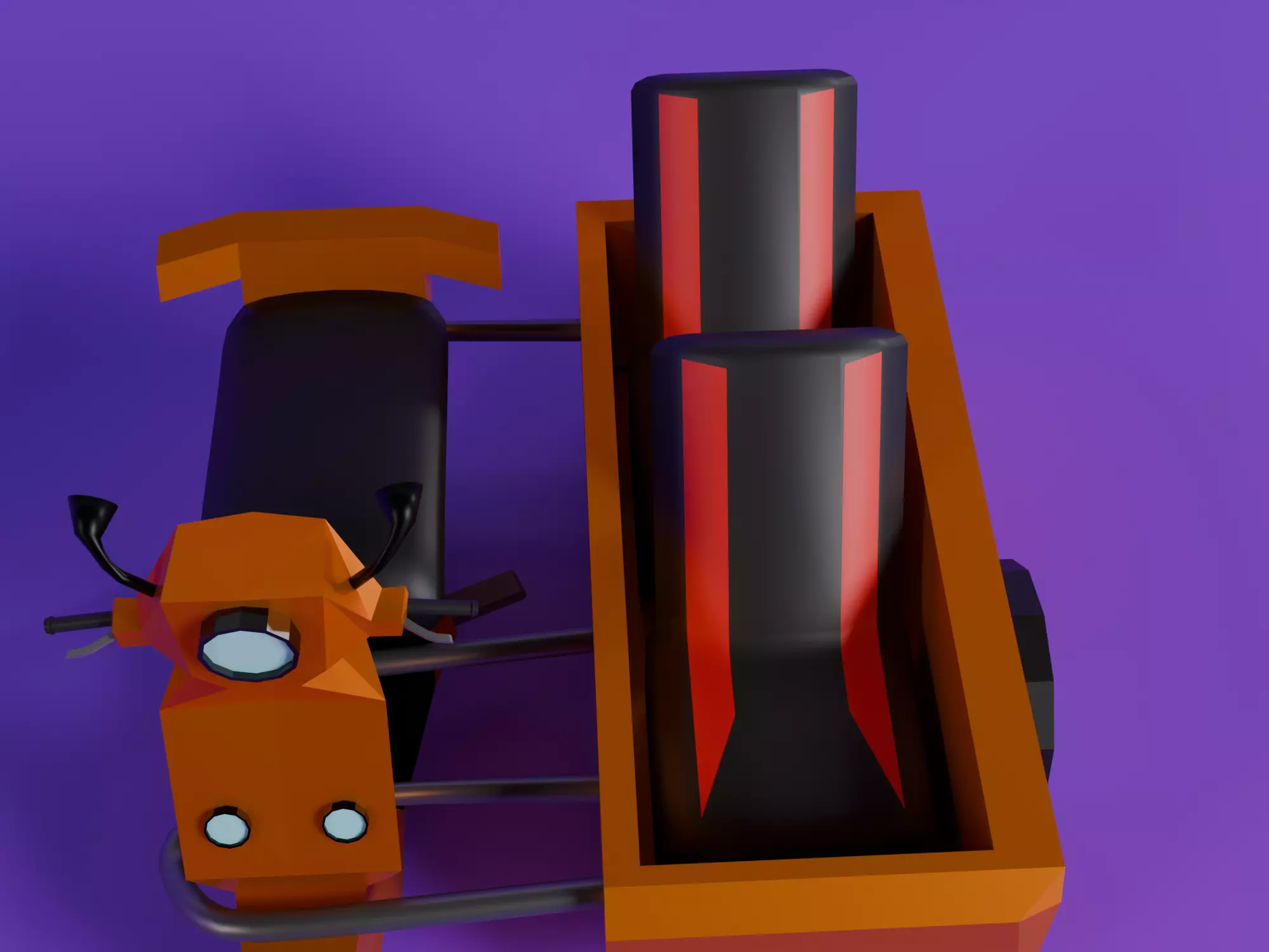  Low Poly  motorcycle with Sidecar  Low-poly 3D model_20