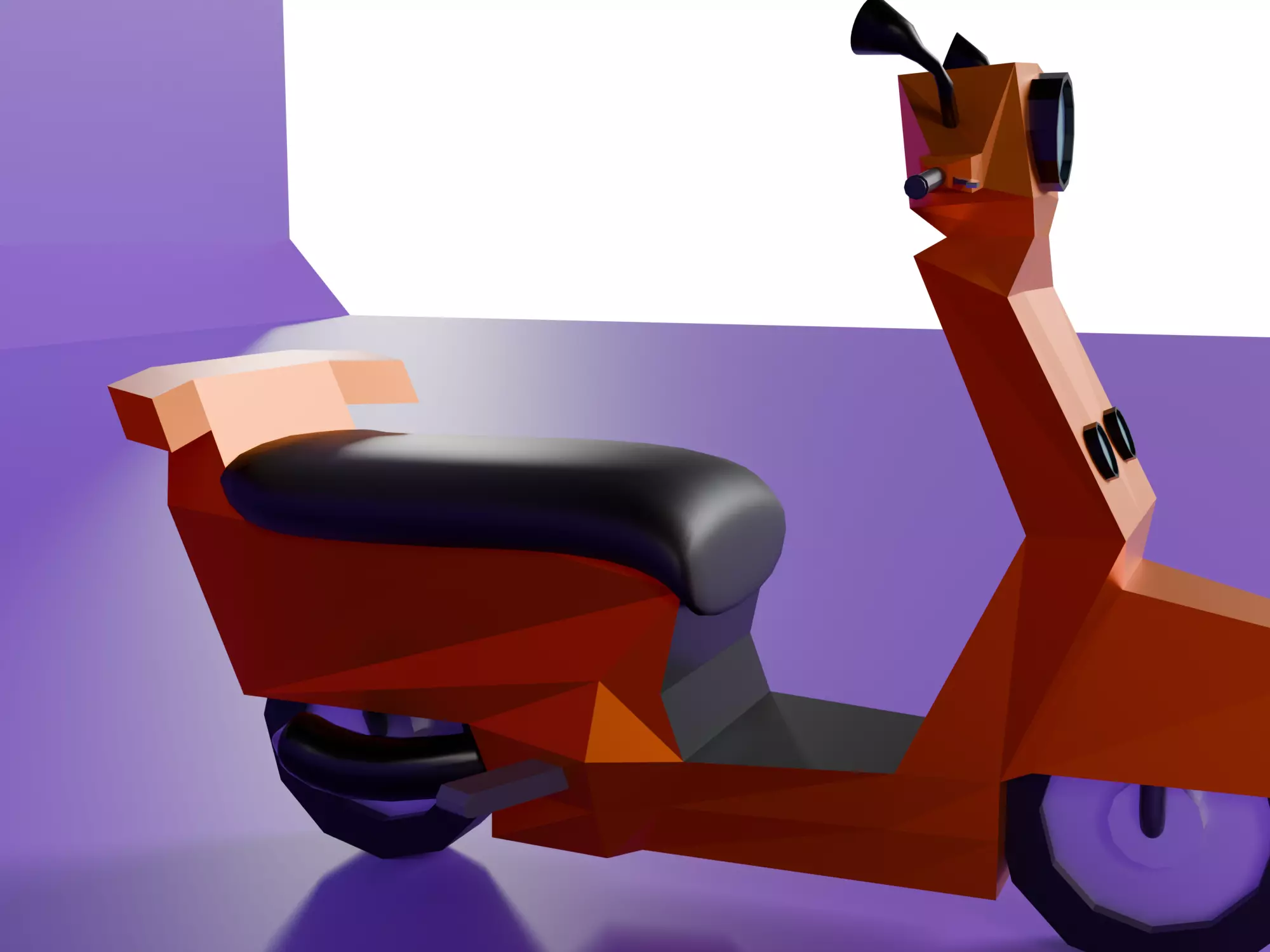  Low Poly  motorcycle with Sidecar  Low-poly 3D model_38