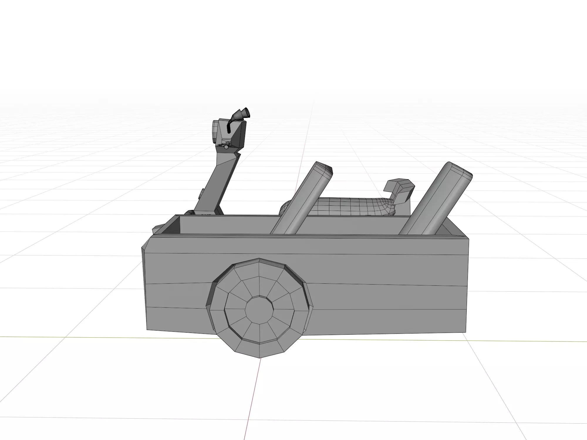  Low Poly  motorcycle with Sidecar  Low-poly 3D model_15